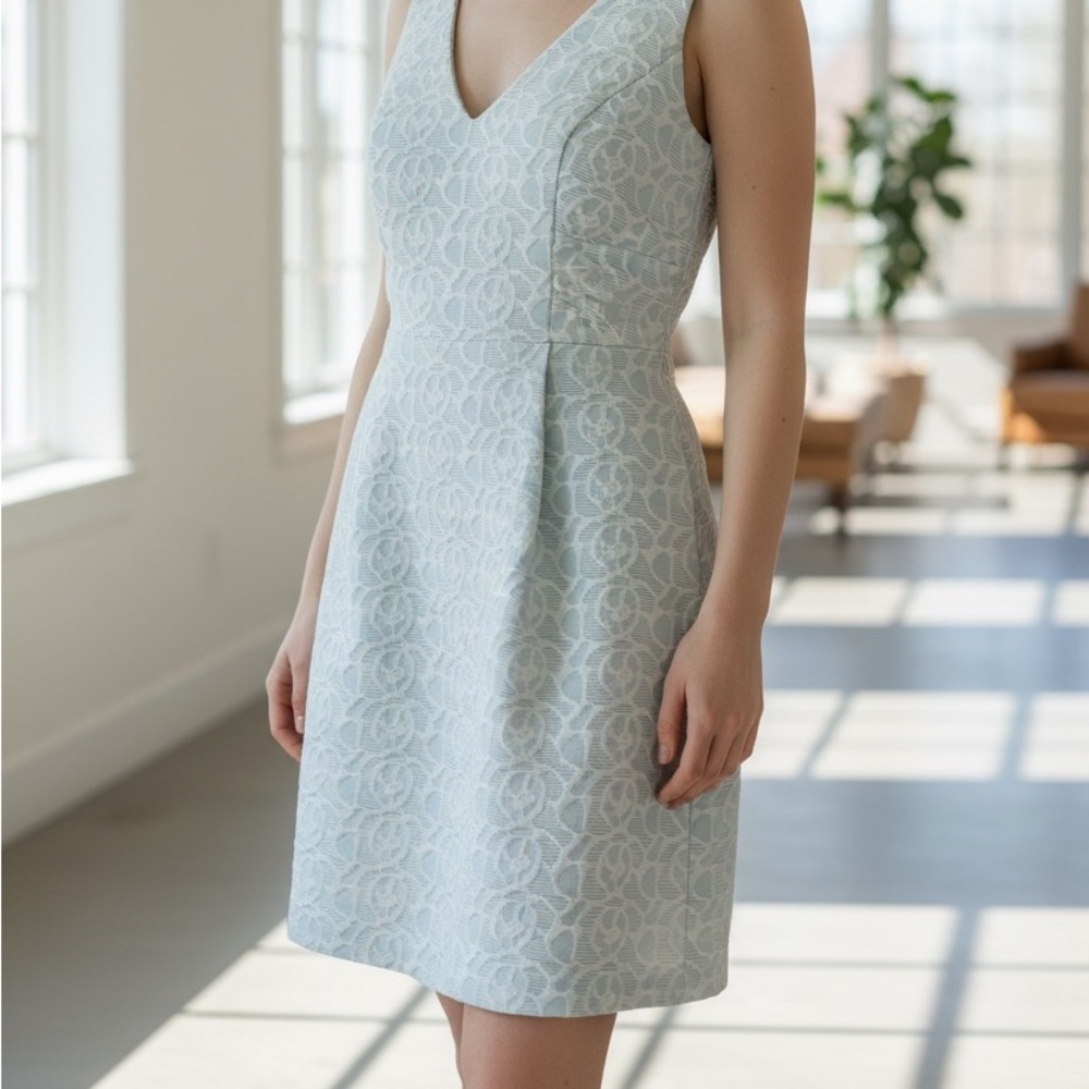 Betsey Johnson- Ice Blue and White Cocktail Dress